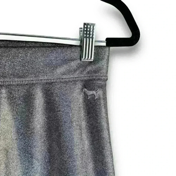 PINK Victorias Secret Holographic Leggings Silver Metallic Shimmer Active‎ Small - Picture 6 of 9